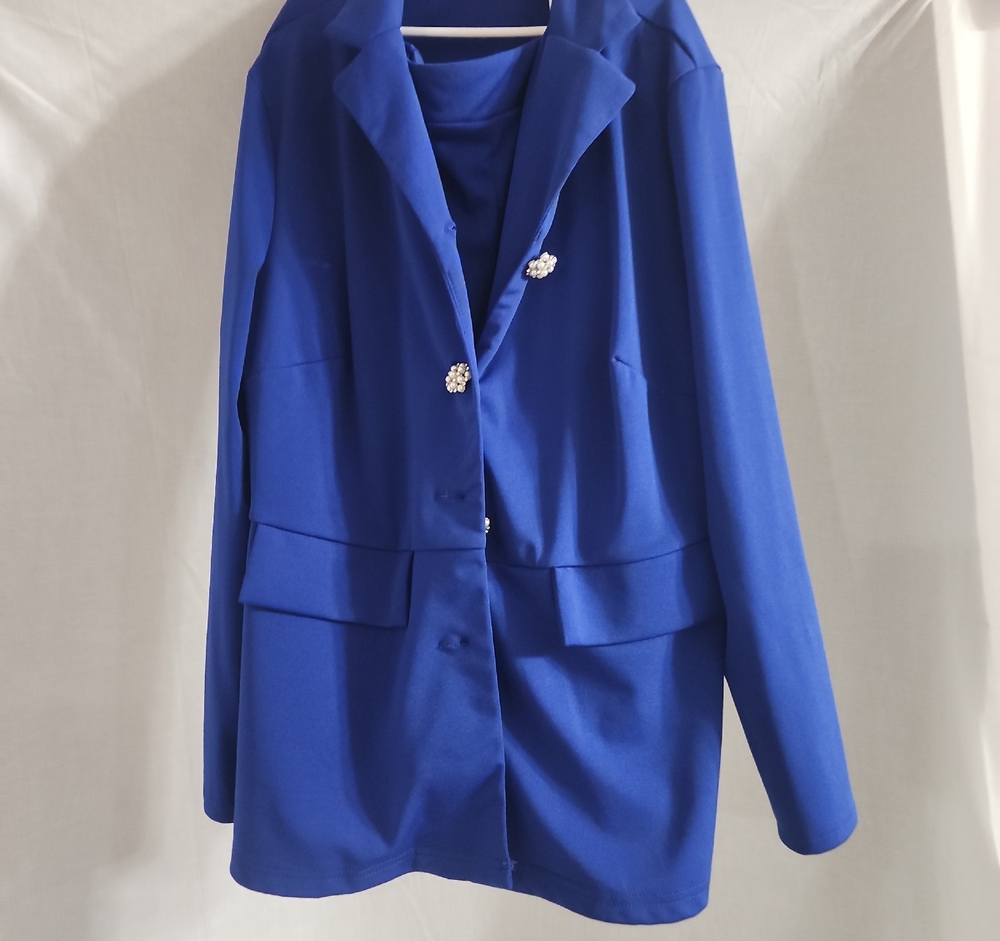 Elegant Blue Women's Coat
